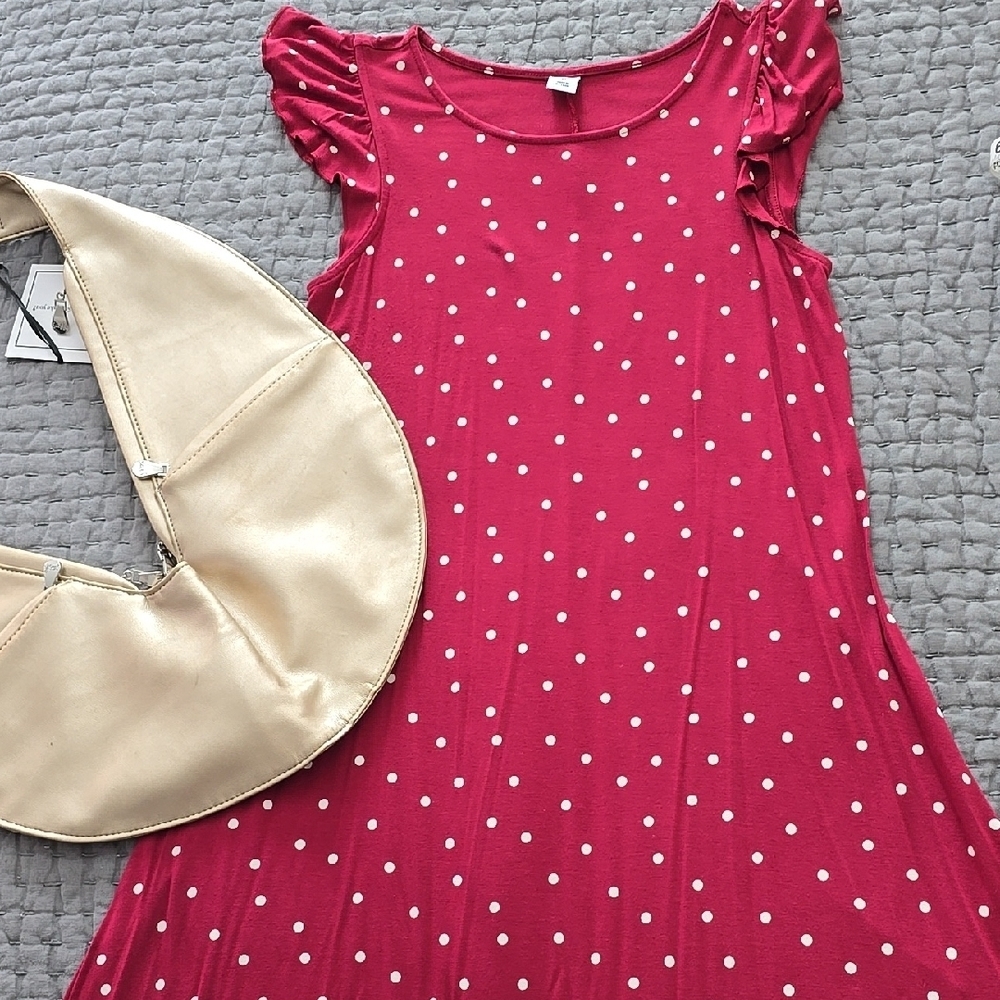 Old Navy Polka Dot Fluitter Sleeve Women's Dress Size XS